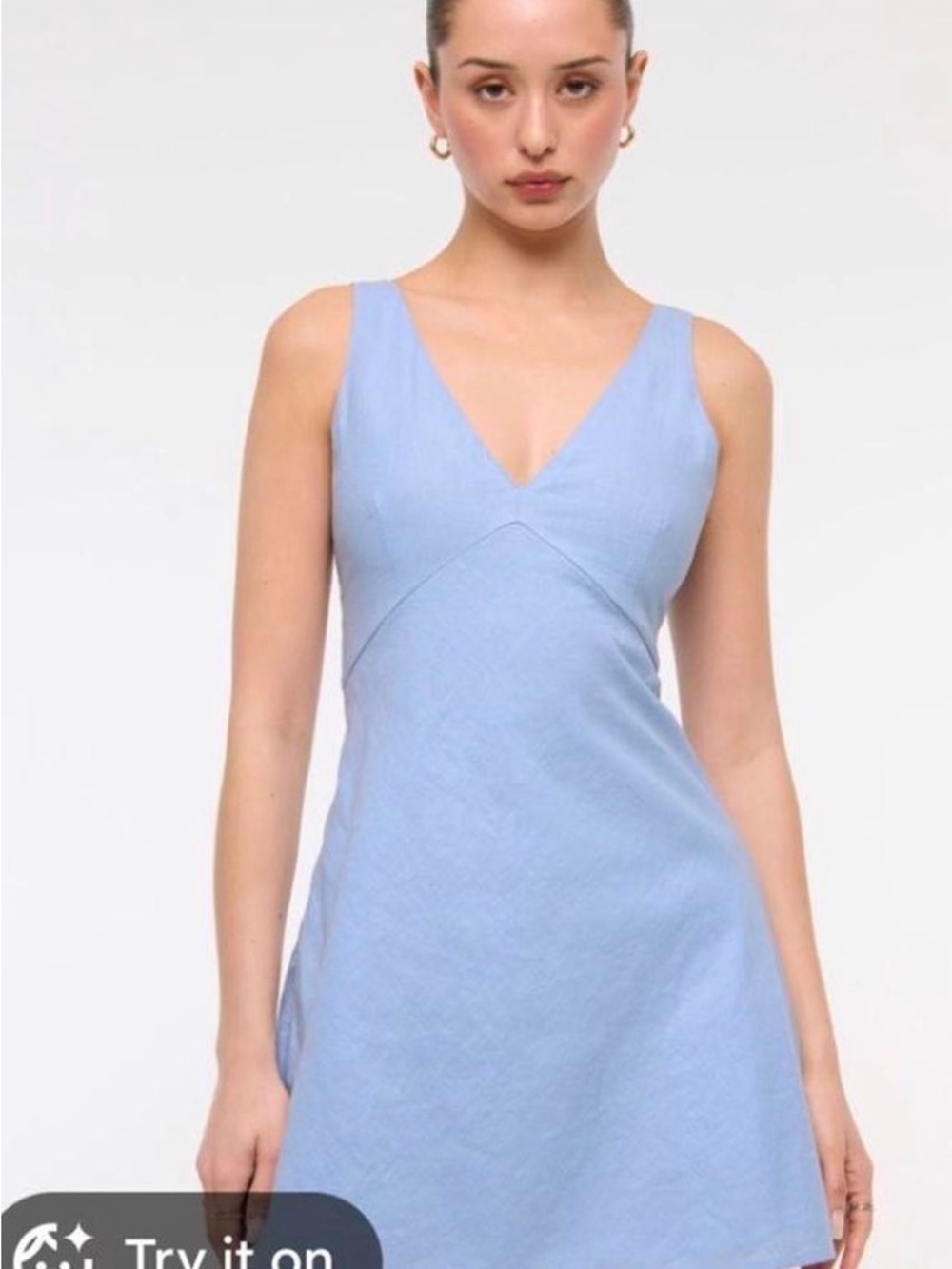 Abercrombie & Fitch Sky Blue V-Neck Midi Dress